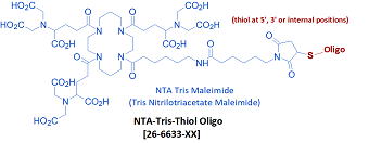 picture of Tris NTA (Tris Nitrilotriacetate) Maleimide Thiol Oligo Conjugate